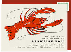 'Sketched Crawfish' Business Invitation