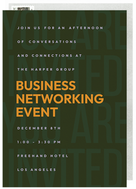 'Bold Text Overlay' Business Invitation