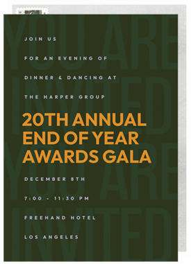 'Bold Text Overlay' Gala Invitation