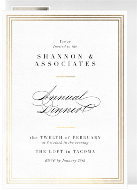 'Timeless Border' Dinner Invitation