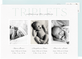 'Triplets' Birth Announcement