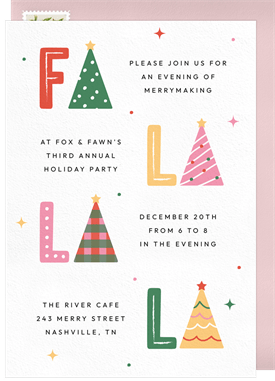 'Offset Fa La La' Business Holiday Party Invitation