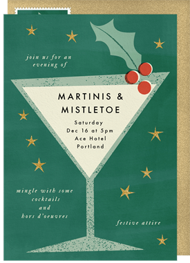 'Mistletoe Martini' Business Holiday Party Invitation
