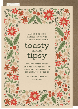 'Folksy Frame' Holiday Party Invitation
