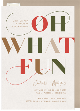 'What Fun' Business Holiday Party Invitation