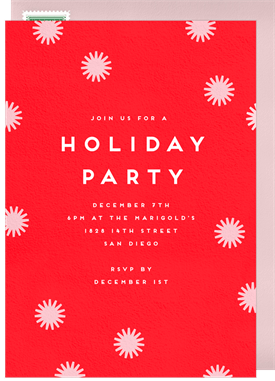 'Retro Snowflakes' Holiday Party Invitation