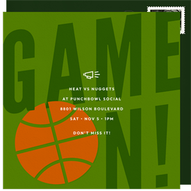 'Basketball Game On' Entertaining Invitation