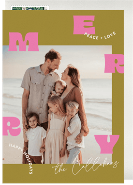 'Retro Merry' Holiday Greetings Card