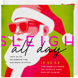 'Santa Sleighs' Holiday Party Invitation