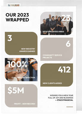 'Our Year Wrapped' Business Holiday Greetings Card
