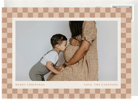 'Checkered Border' Holiday Greetings Card