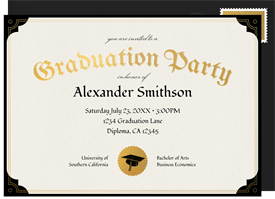 'Classic Diploma' Graduation Invitation
