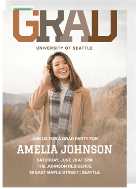 'Varsity Flair' Graduation Invitation