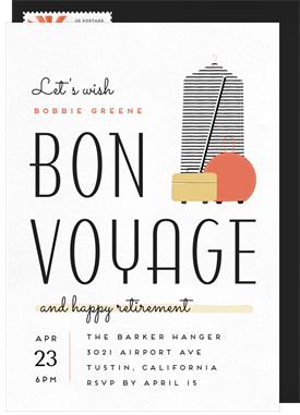 'Chic Luggage' Retirement Invitation