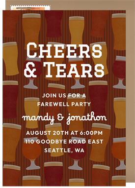'Beers on Repeat' Going Away Party Invitation