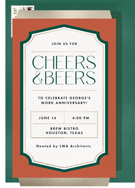 'Beer Can' Adult Birthday Invitation