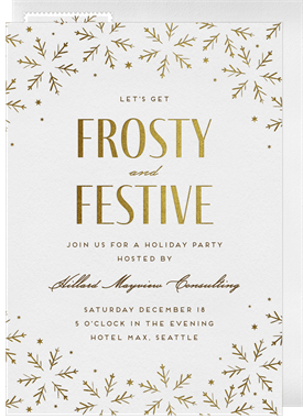 'Frosty and Festive' Business Holiday Party Invitation