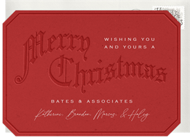 'Vintage Christmas Postcard' Business Holiday Greetings Card