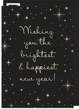 'Brightest & Happiest New Year' New Year's Greeting Card