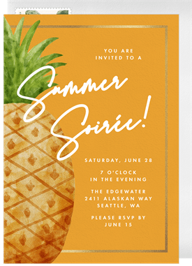 'Summer Pineapple' Entertaining Invitation