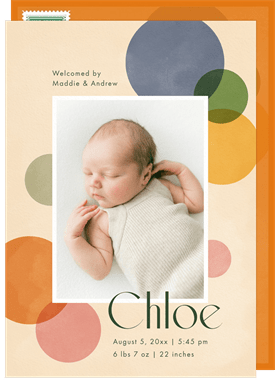 'Bubbles' Birth Announcement