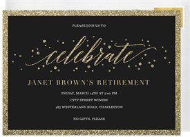 'Glitter Border' Retirement Invitation