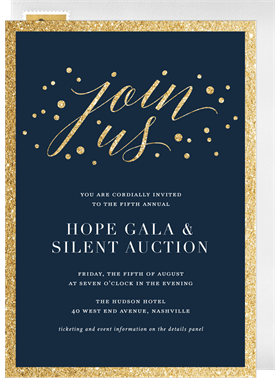 'Glitter Join Us' Business Invitation