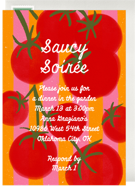 'Striped Tomatoes' Entertaining Invitation