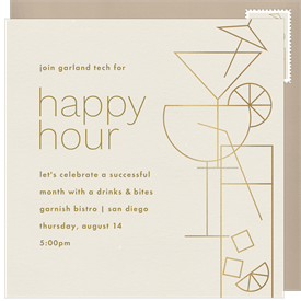 'Contemporary Cocktails' Happy Hour Invitation