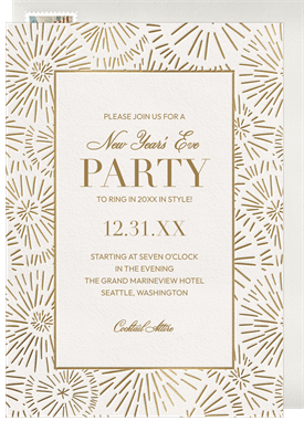 'Celebratory Starburst' New Year's Party Invitation