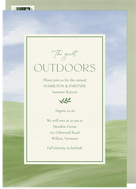 'Painted Outdoors' Company Retreat Invitation