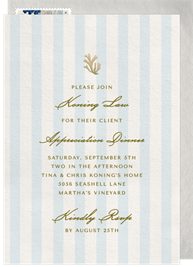 'Coastal Stripes' Dinner Invitation