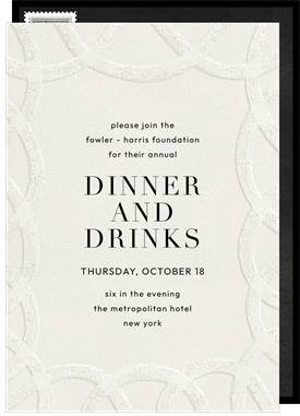 'Brushed Swirls' Dinner Invitation