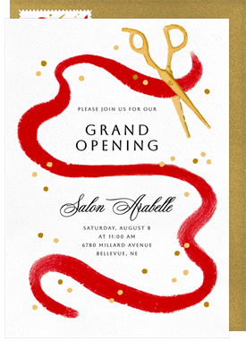 'Twirling Ribbon' Grand opening Invitation