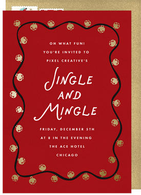 'Golden Bells' Business Holiday Party Invitation