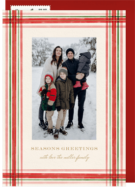 'Painterly Plaid' Holiday Greetings Card