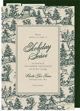 'Holiday Toile' Holiday Party Invitation