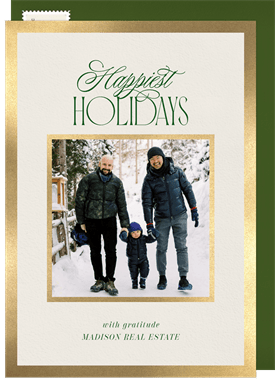 'Classic Wishes' Business Holiday Greetings Card