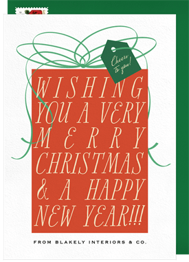 'Big Vintage Gift' Business Holiday Greetings Card