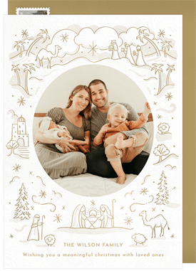 'Illustrated Nativity' Christmas Greetings Card