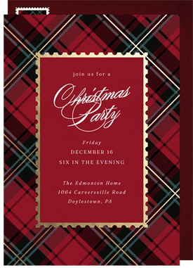 'Rich Tartan' Christmas Party Invitation