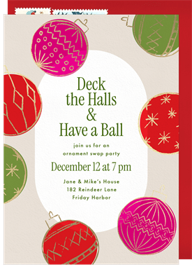 'Have A Ball' Christmas Party Invitation