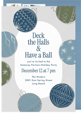 'Have A Ball' Business Holiday Party Invitation