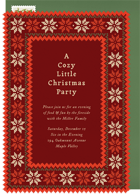 'Cozy Edges' Christmas Party Invitation