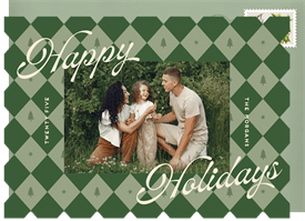 'Diamond Plaid' Holiday Greetings Card