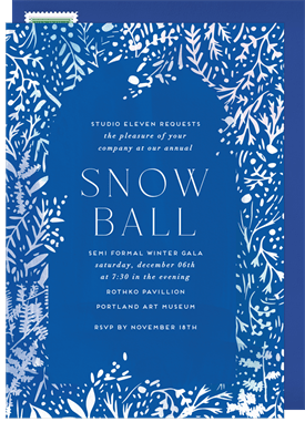 'Snowy Winter Foliage' Business Holiday Party Invitation