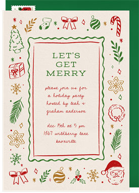 'Whimsical Icons' Holiday Party Invitation