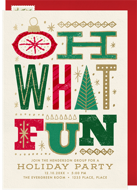 'Bold Oh What Fun' Business Holiday Party Invitation