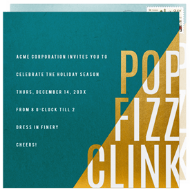 'Pop Fizz Contrast' Business Holiday Party Invitation