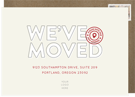 'Stamped Pin' Moving Announcement